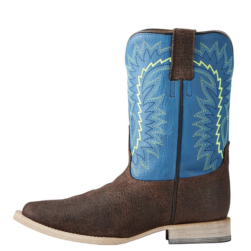 Ariat Western: Relentless Elite Botas Western Niños - Chocolate / Azules (HWXCV1503)